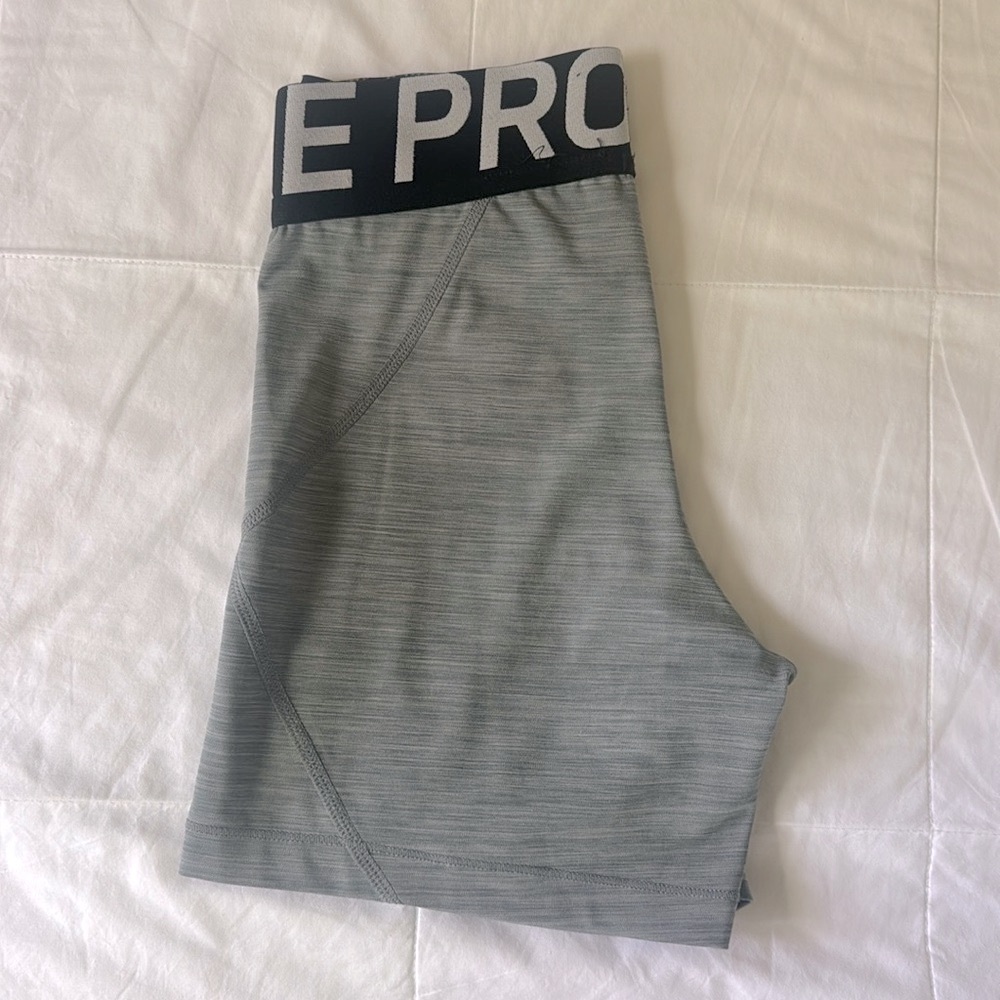 Nike pro spandex shorts, grey and black, XS